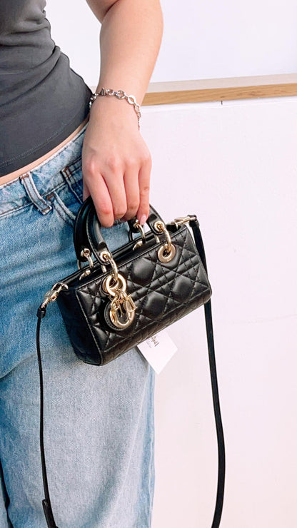 Dior Black Lambskin Micro Lady D-Joy (GHW)