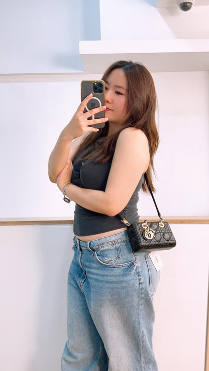 Dior Black Lambskin Micro Lady D-Joy (GHW)