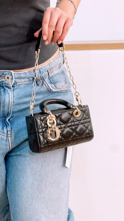 Dior Black Lambskin Micro Lady D-Joy (GHW)