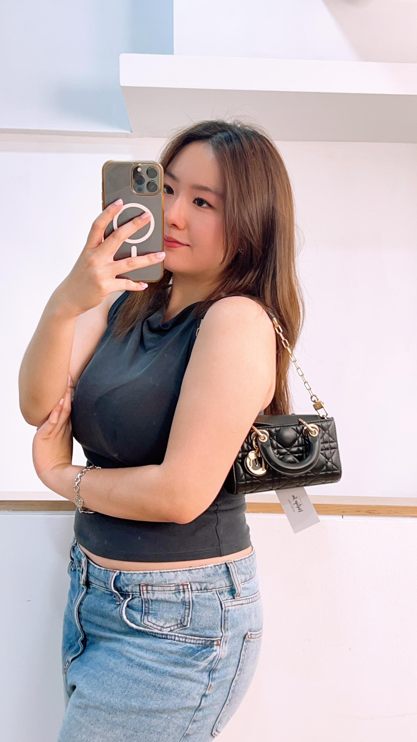 Dior Black Lambskin Micro Lady D-Joy (GHW)
