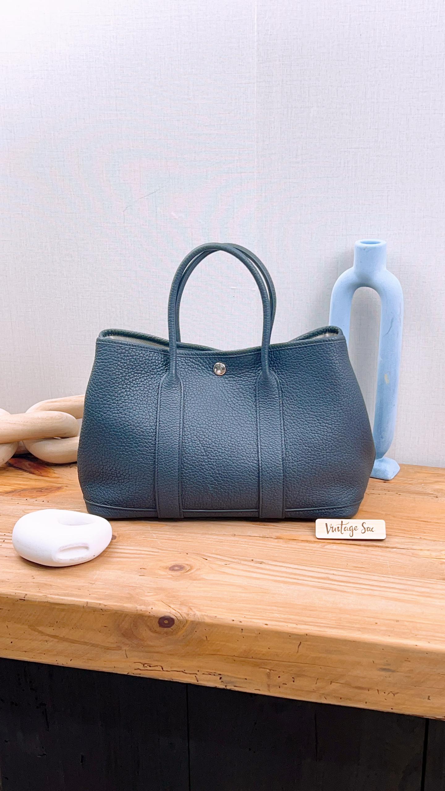 Hermes Navy Garden Party 30 (PHW)