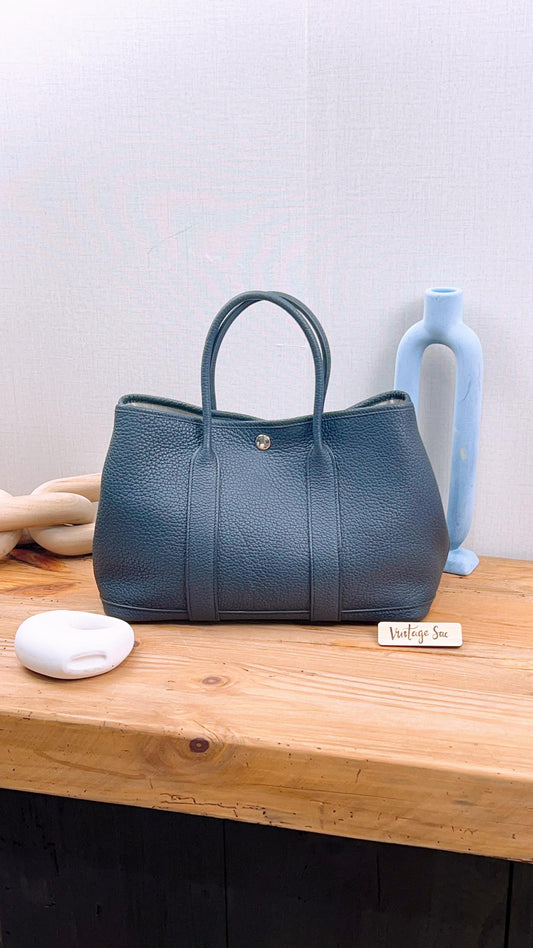Hermes Navy Garden Party 30 (PHW)