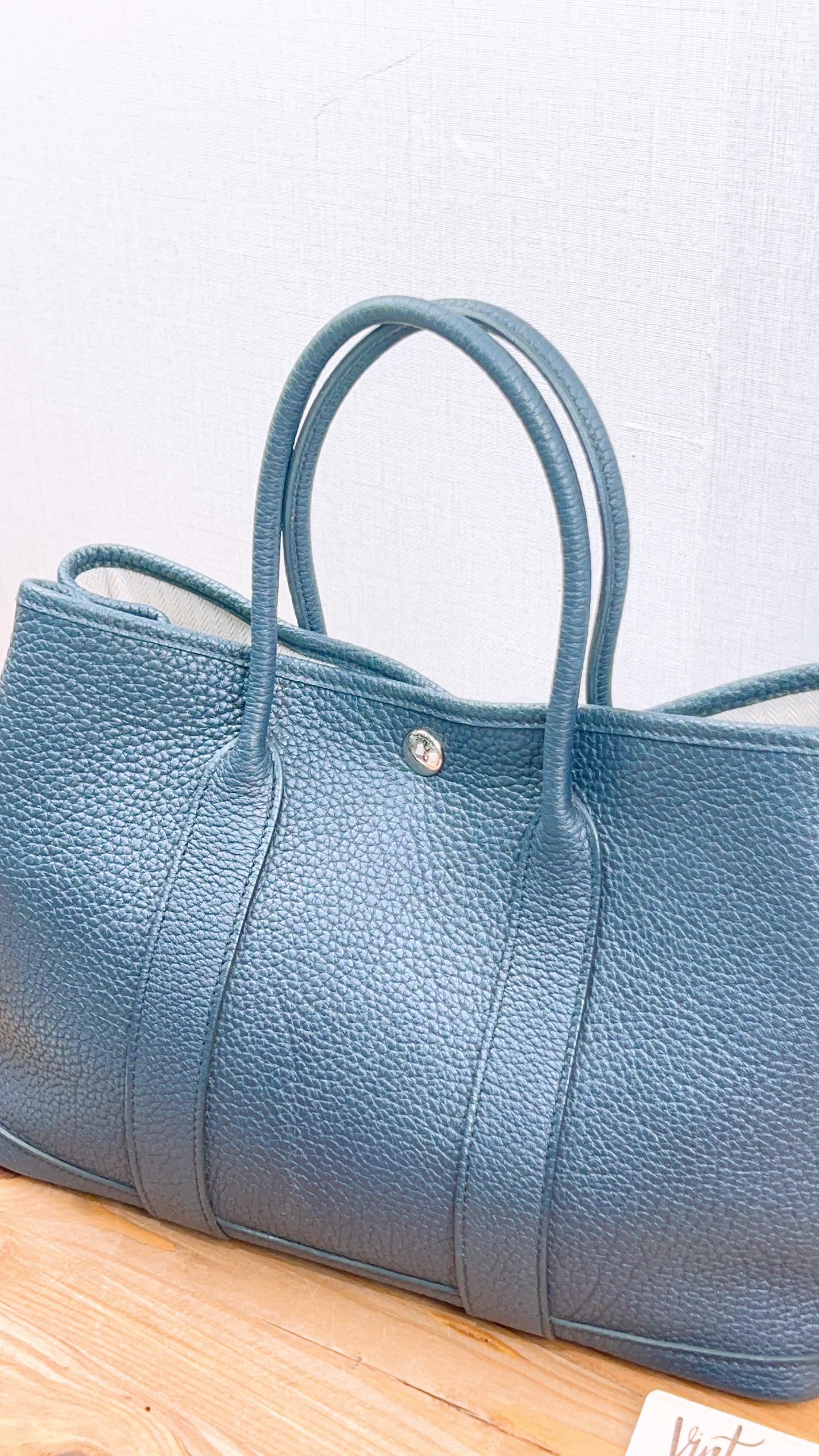 Hermes Navy Garden Party 30 (PHW)