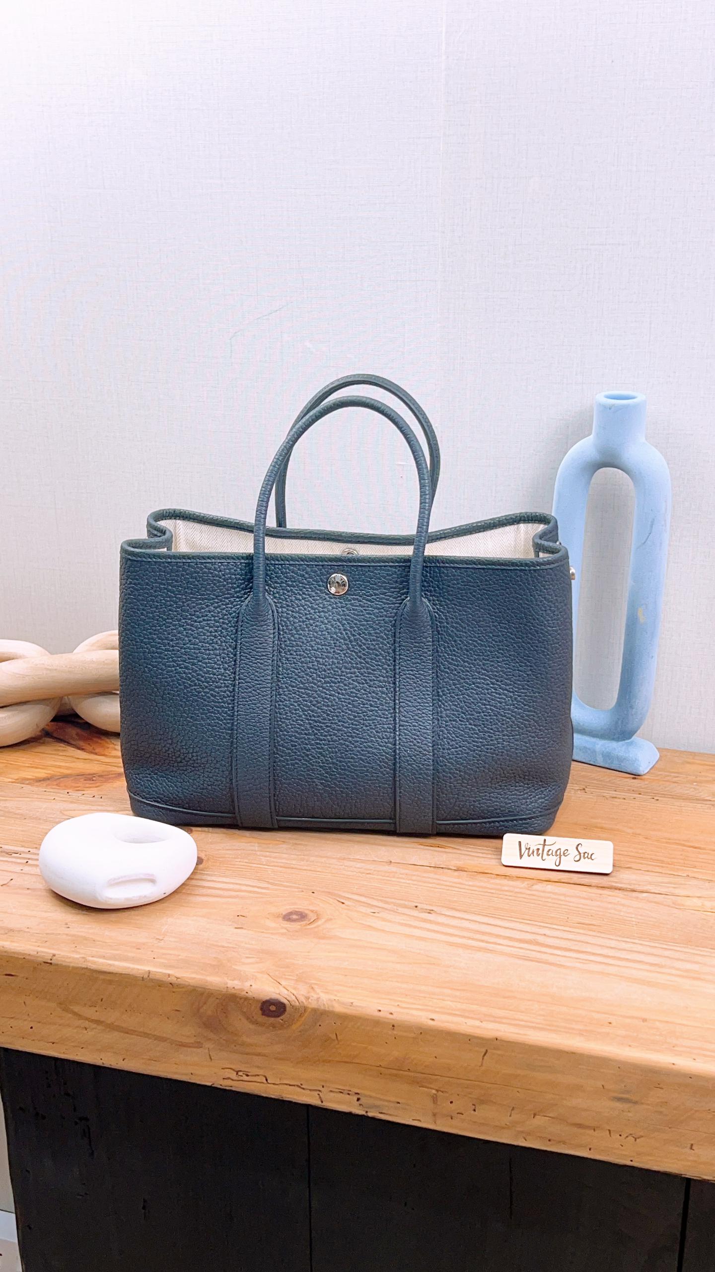 Hermes Navy Garden Party 30 (PHW)