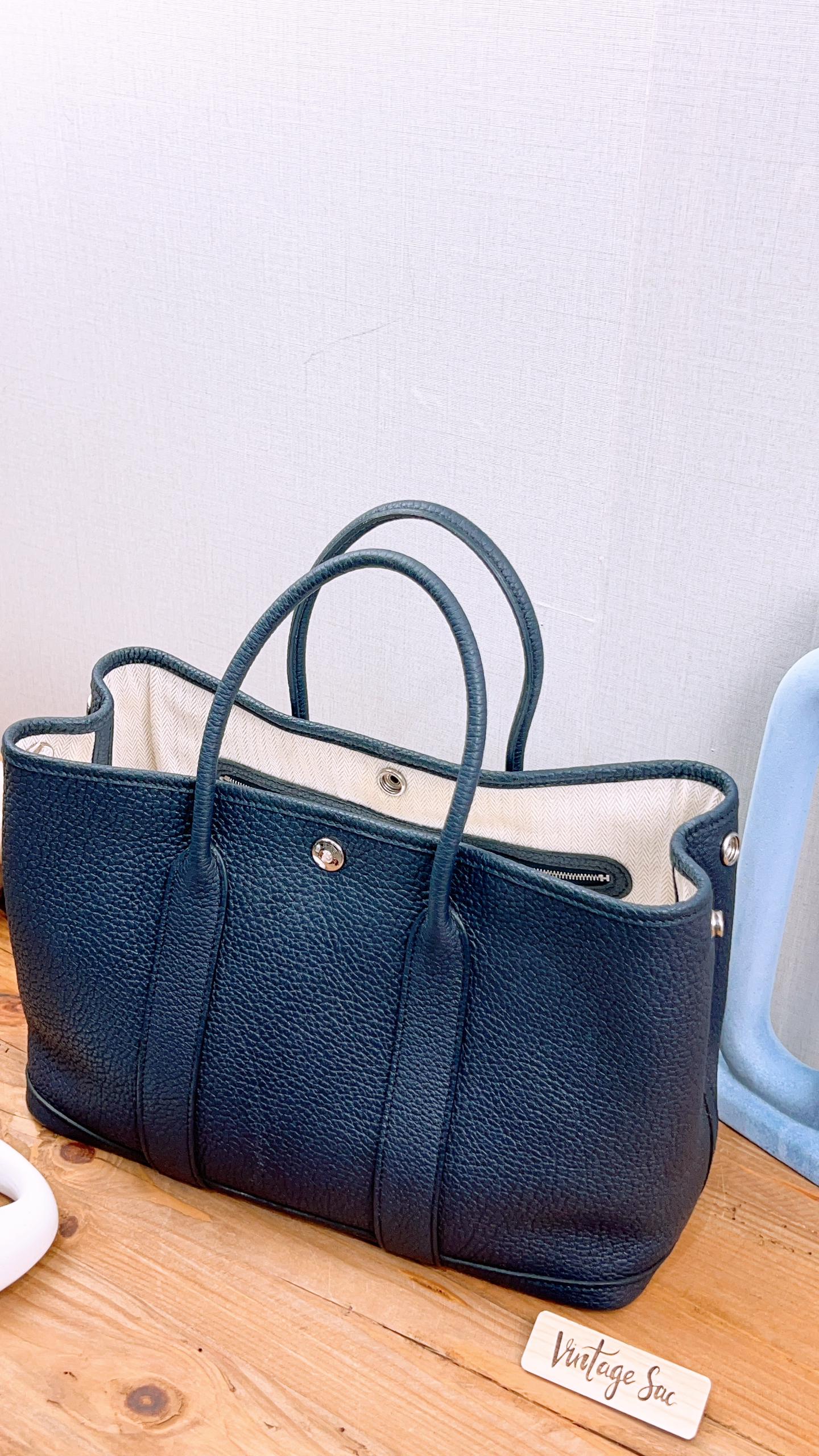 Hermes Navy Garden Party 30 (PHW)