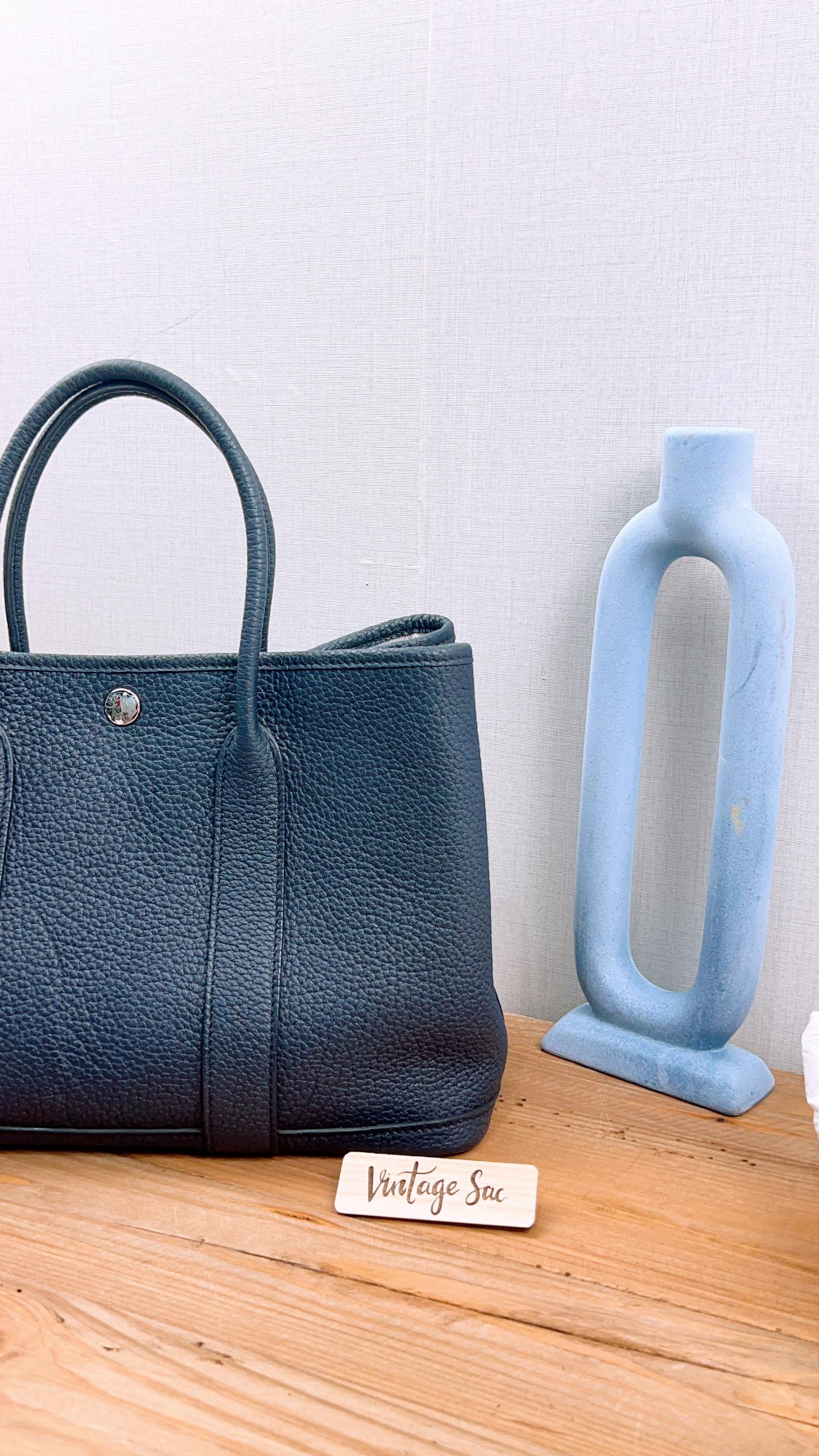Hermes Navy Garden Party 30 (PHW)