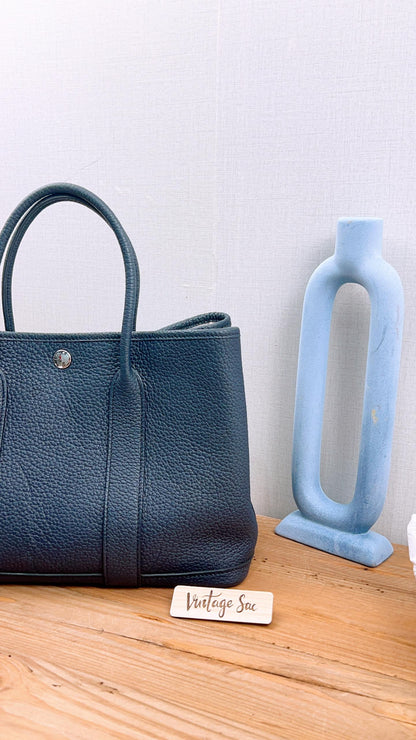Hermes Navy Garden Party 30 (PHW)