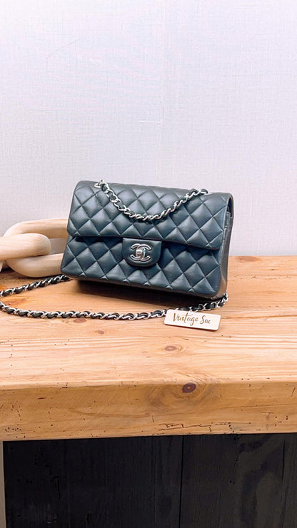 Chanel Black Lambskin Small CF (SHW)