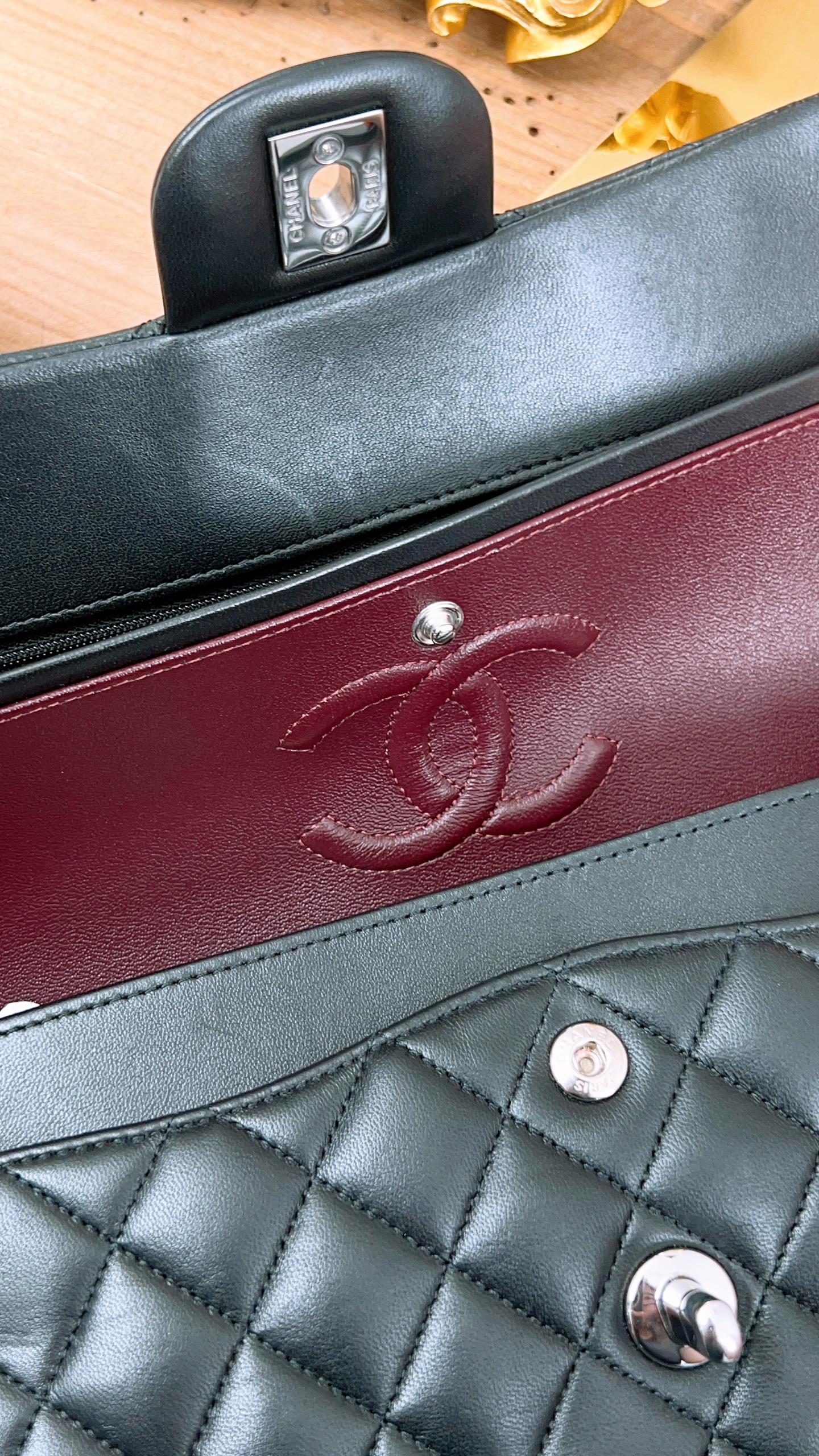 Chanel Black Lambskin Small CF (SHW)