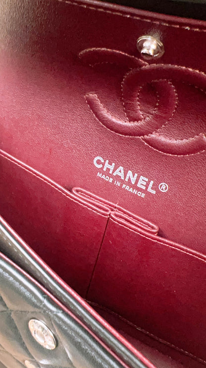 Chanel Black Lambskin Small CF (SHW)