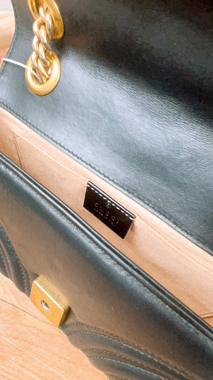Gucci Black Mini Marmont (GHW)