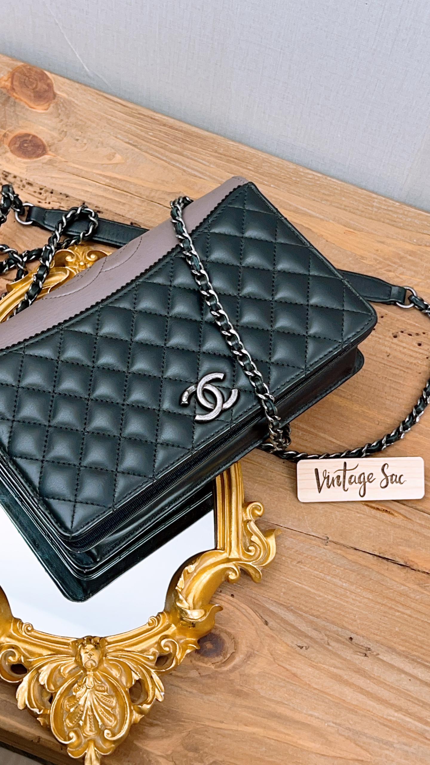 Chanel Black x Brown Calfskin Ballerine Flap (RHW)