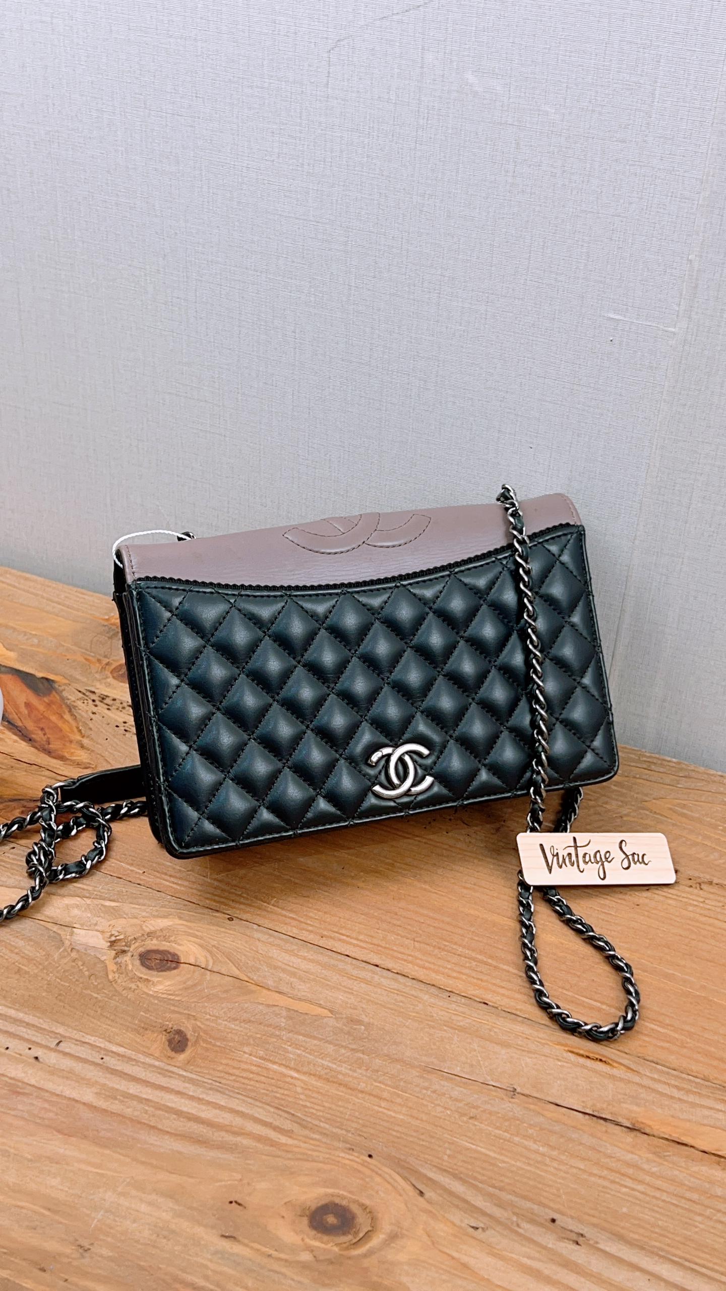 Chanel Black x Brown Calfskin Ballerine Flap (RHW)