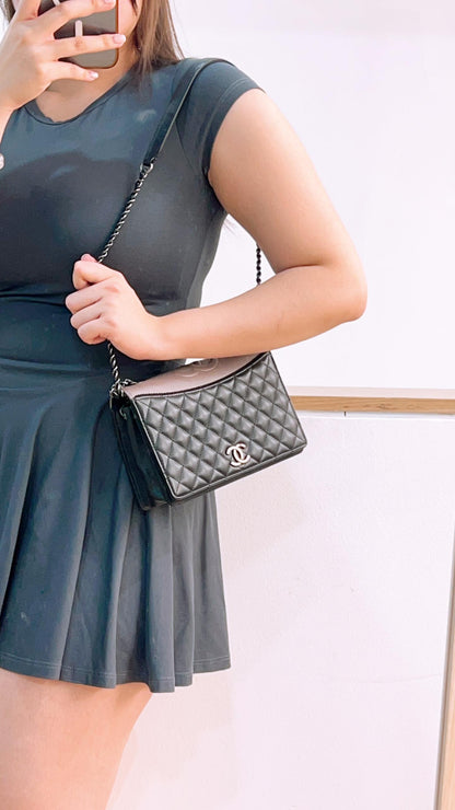 Chanel Black x Brown Calfskin Ballerine Flap (RHW)
