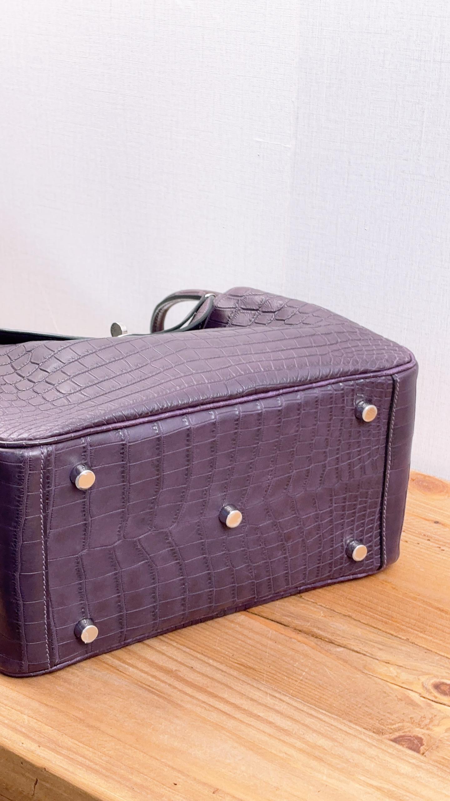 Hermes Violet Matte Niloticus Crocodile Lindy 26 (PHW)