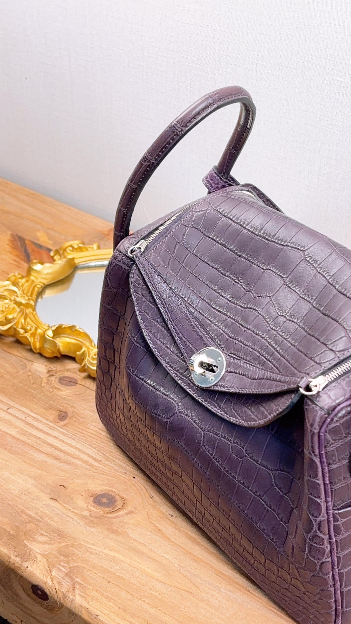 Hermes Violet Matte Niloticus Crocodile Lindy 26 (PHW)