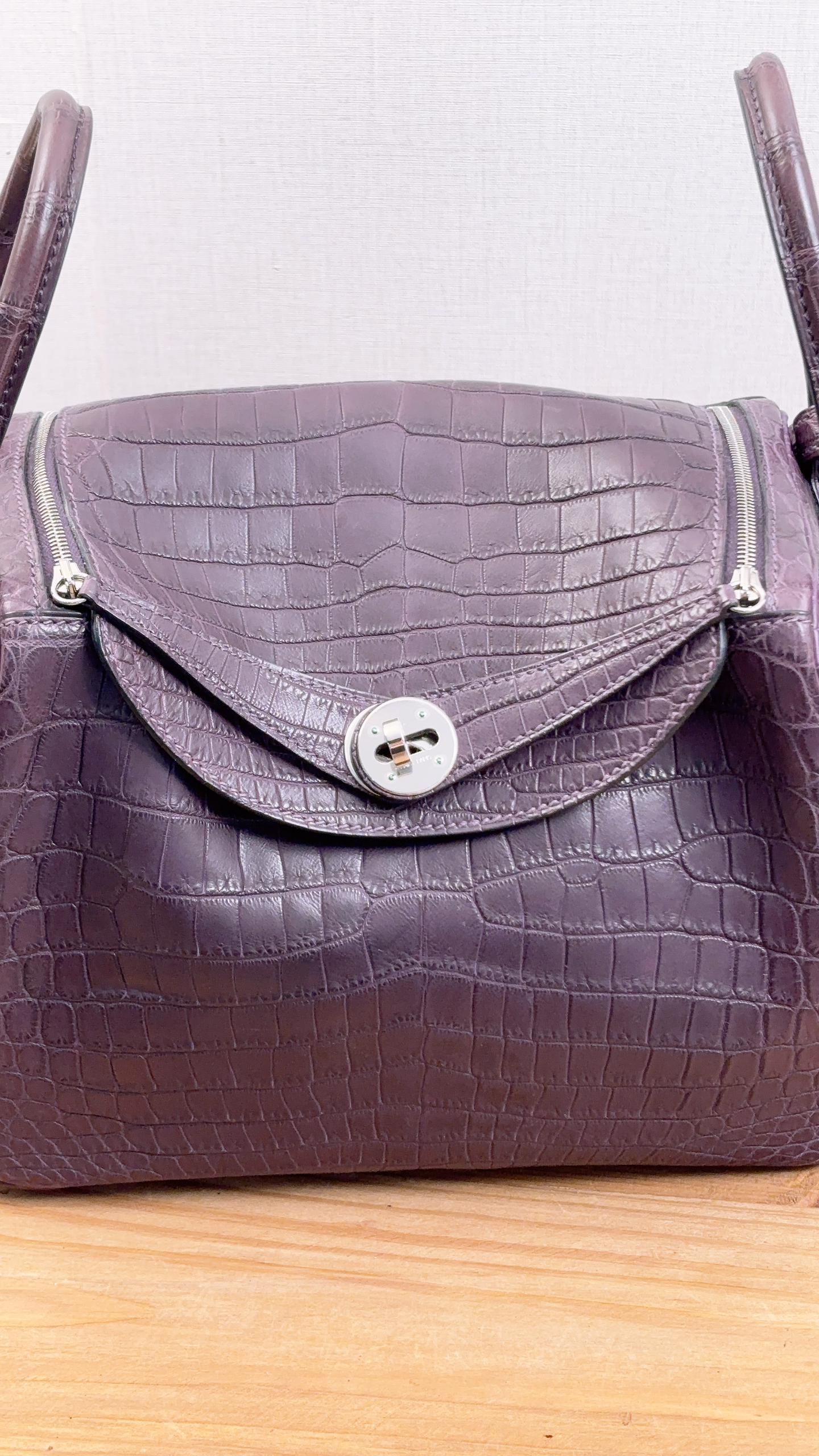 Hermes Violet Matte Niloticus Crocodile Lindy 26 (PHW)