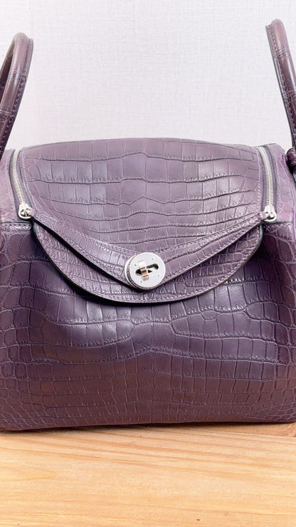 Hermes Violet Matte Niloticus Crocodile Lindy 26 (PHW)