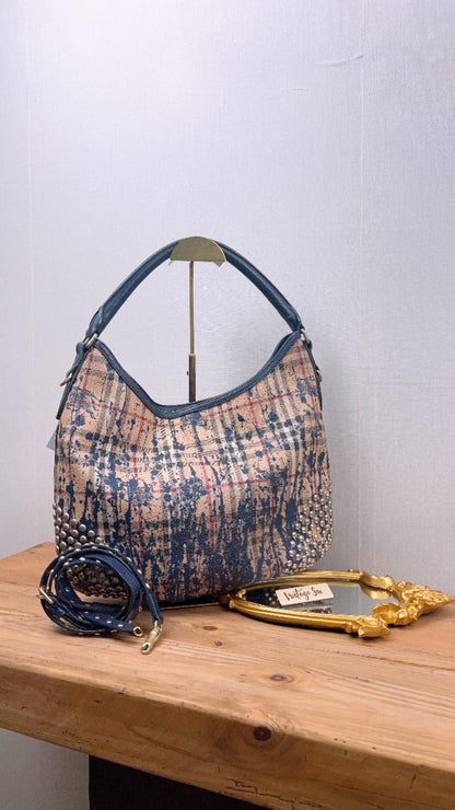 Burberry Haymarket Check Splash Studded Canterbury Tote