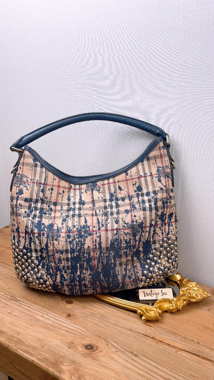 Burberry Haymarket Check Splash Studded Canterbury Tote