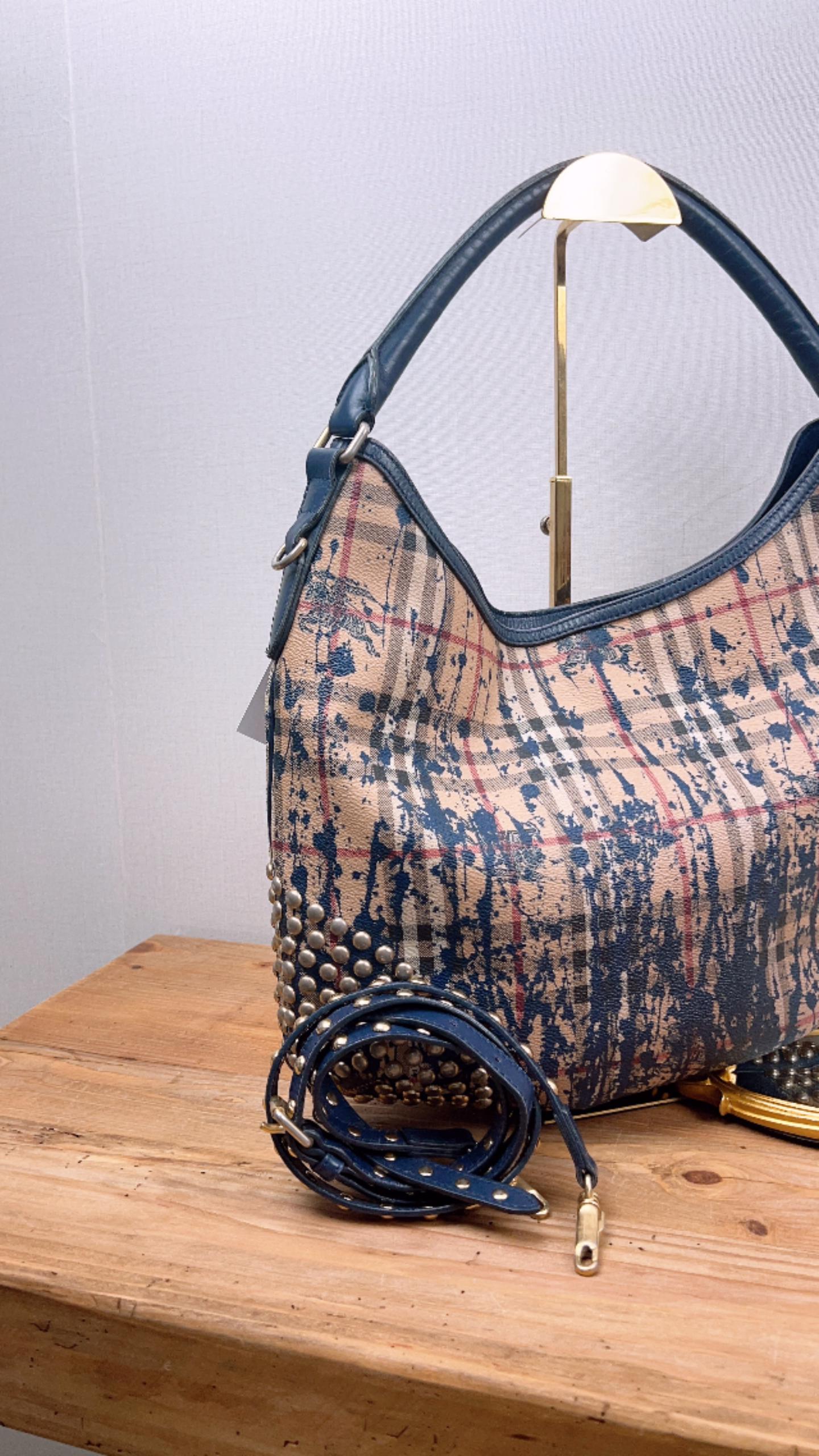 Burberry Haymarket Check Splash Studded Canterbury Tote