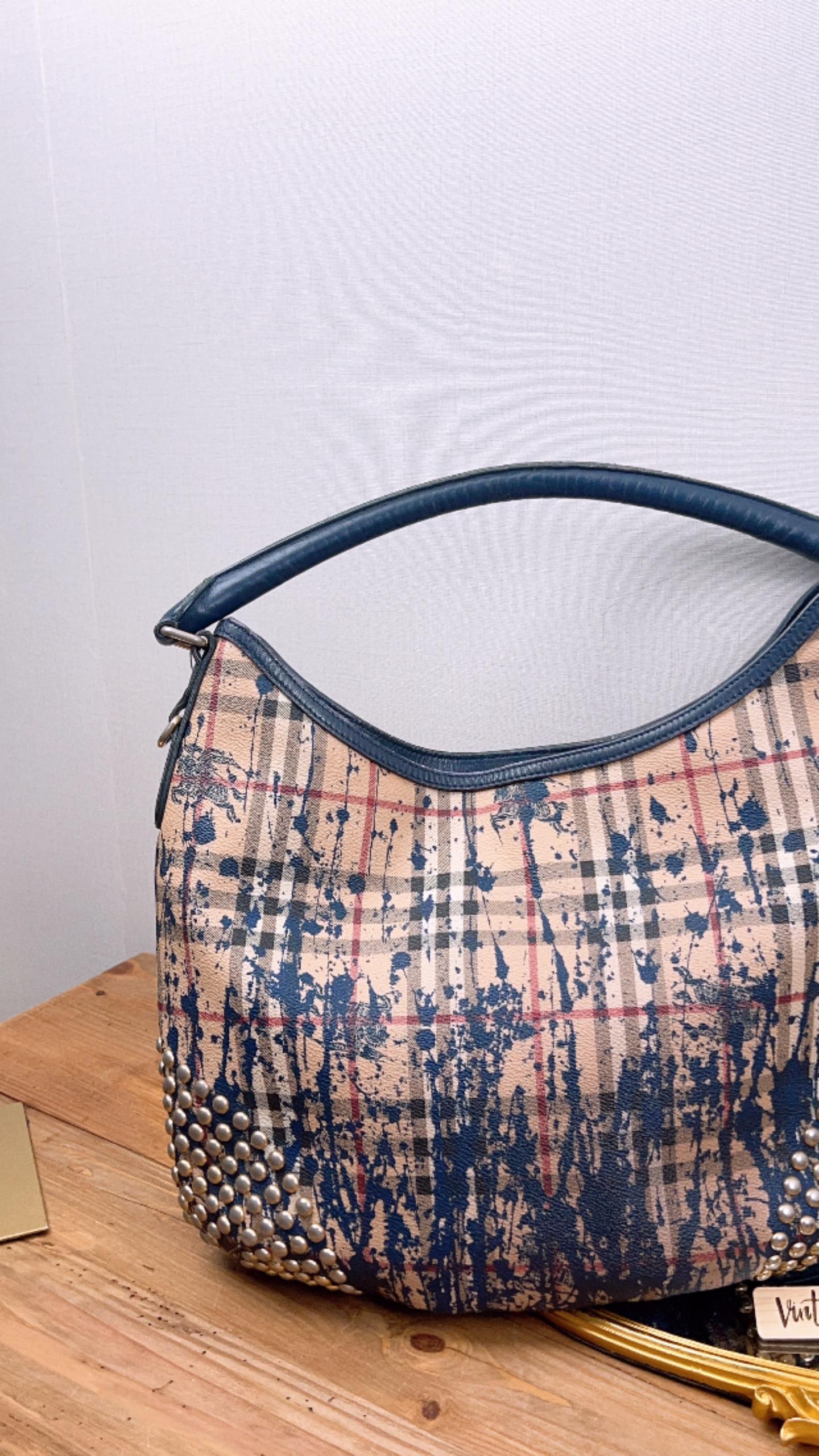 Burberry Haymarket Check Splash Studded Canterbury Tote