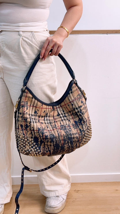 Burberry Haymarket Check Splash Studded Canterbury Tote