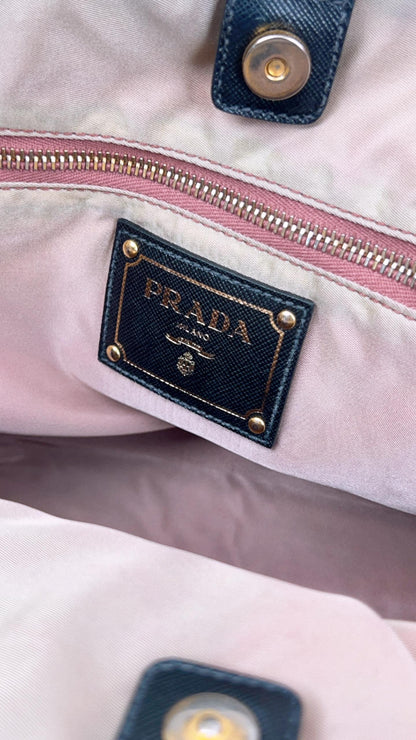Prada Black Tessuto Saffiano Nylon Tote Bag