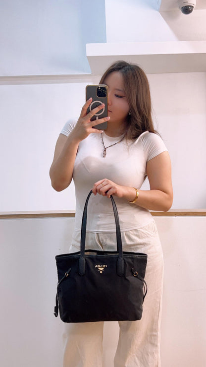 Prada Black Tessuto Saffiano Nylon Tote Bag