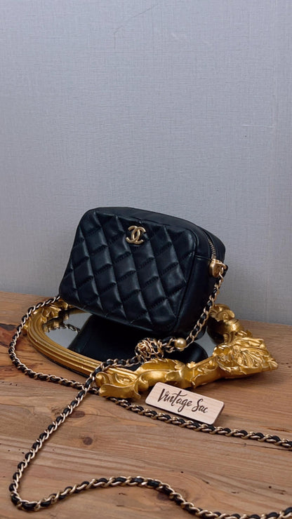 Chanel Black Lambskin Pearl Crush Camera Bag (GHW)