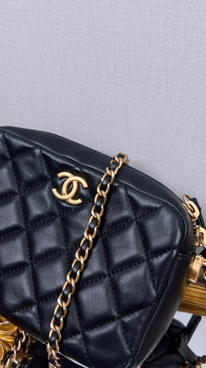 Chanel Black Lambskin Pearl Crush Camera Bag (GHW)