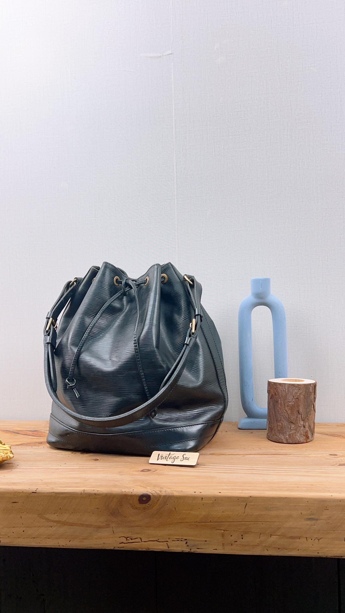 LV Black Epi Petit Noe Bucket Bag