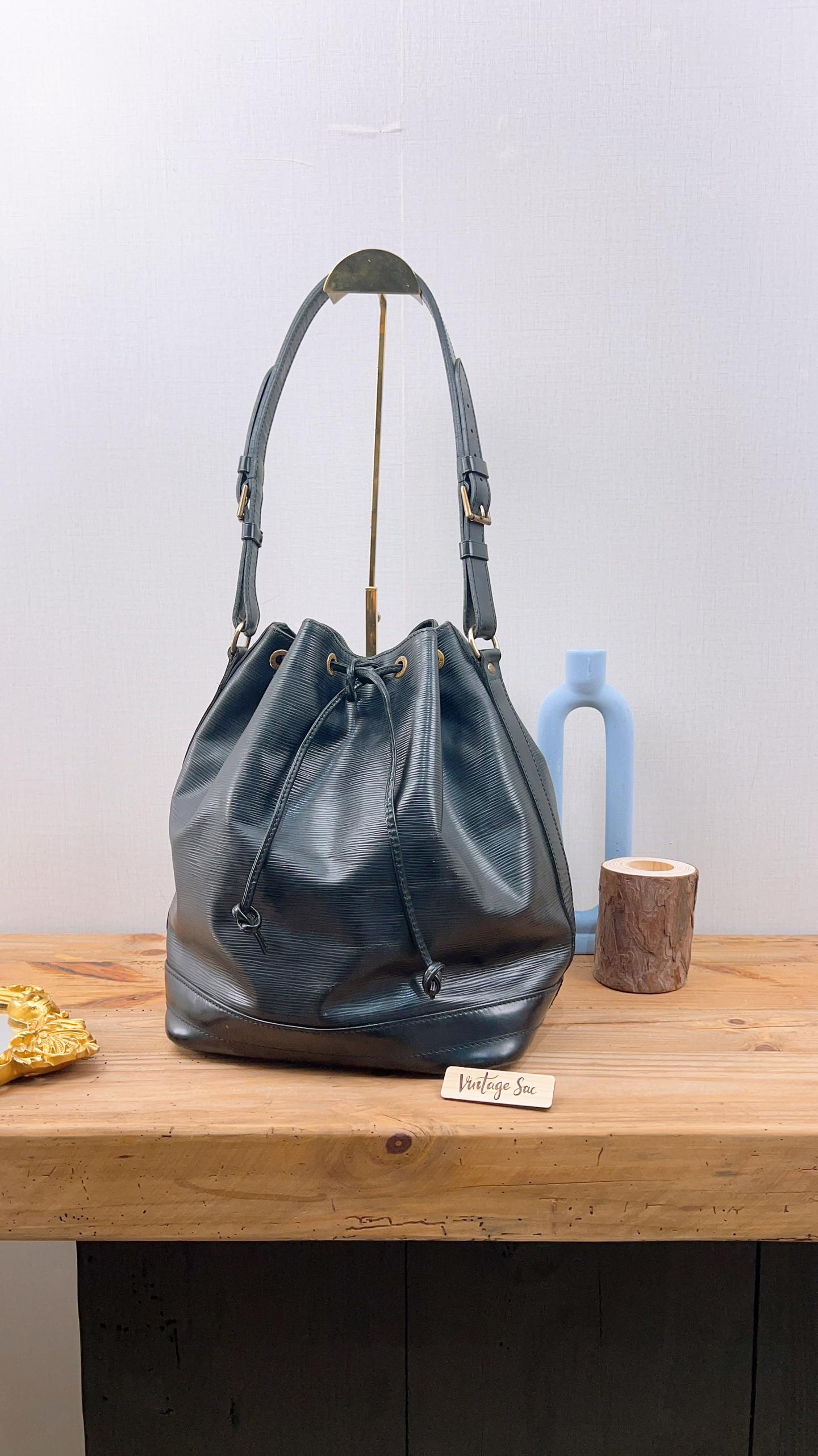 LV Black Epi Petit Noe Bucket Bag