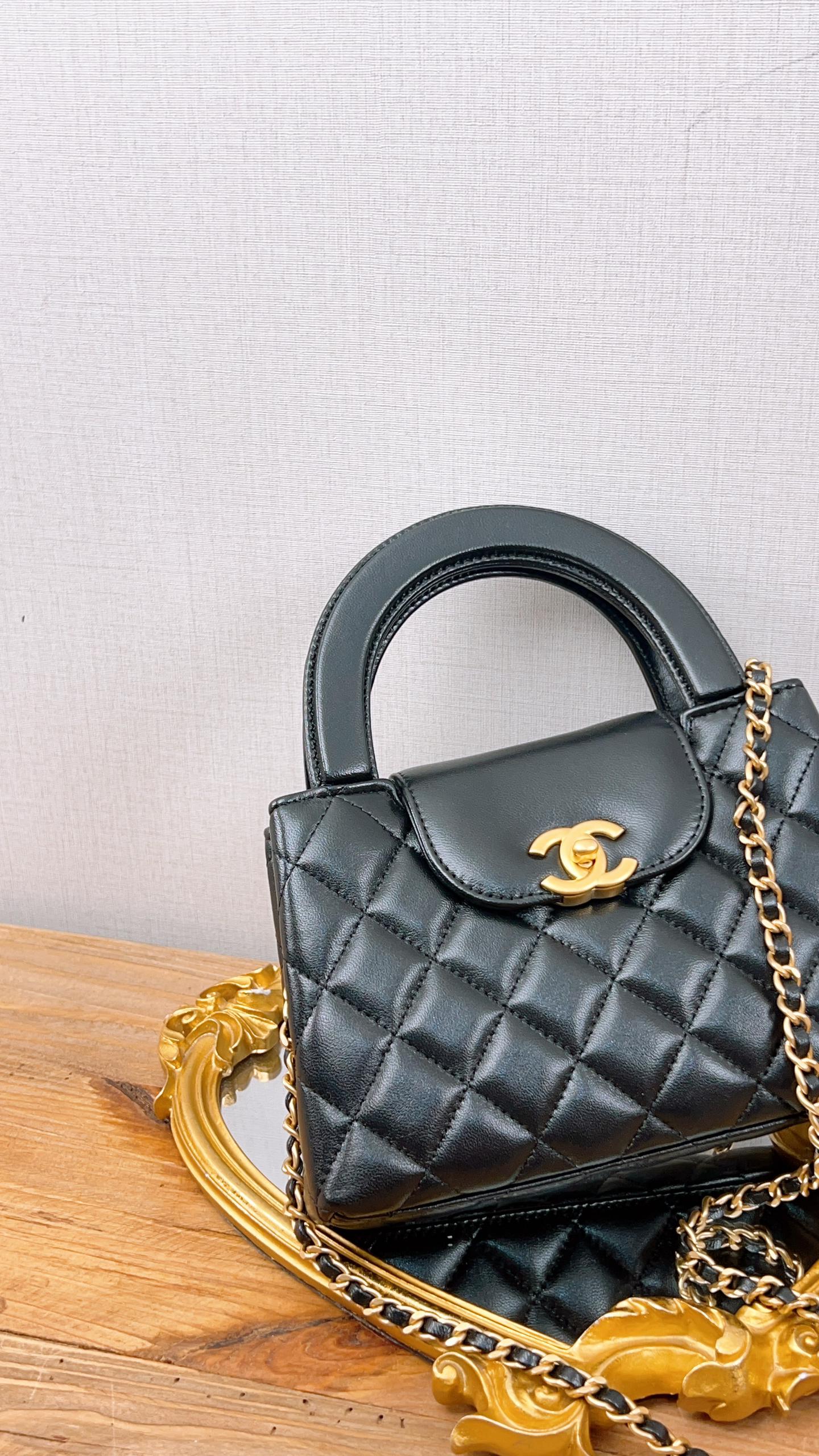 Chanel Black Calfskin Mini Kelly Shopper Tote (GHW)