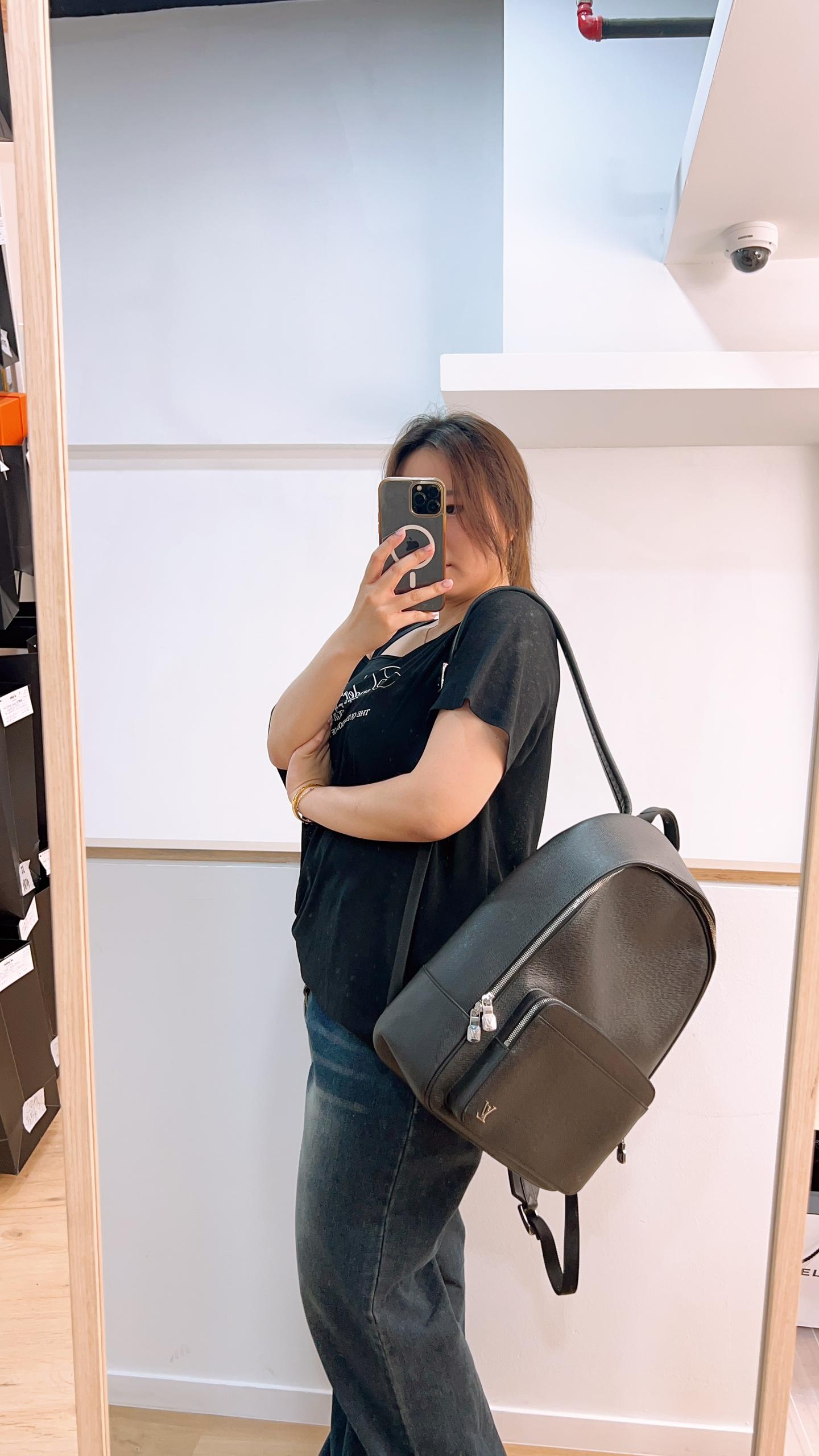 LV Black Taiga Alex Backpack