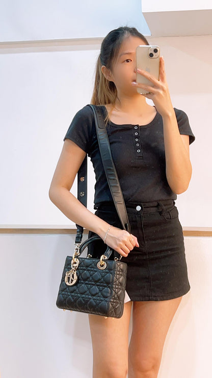 Dior Black Small Lady D (GHW)