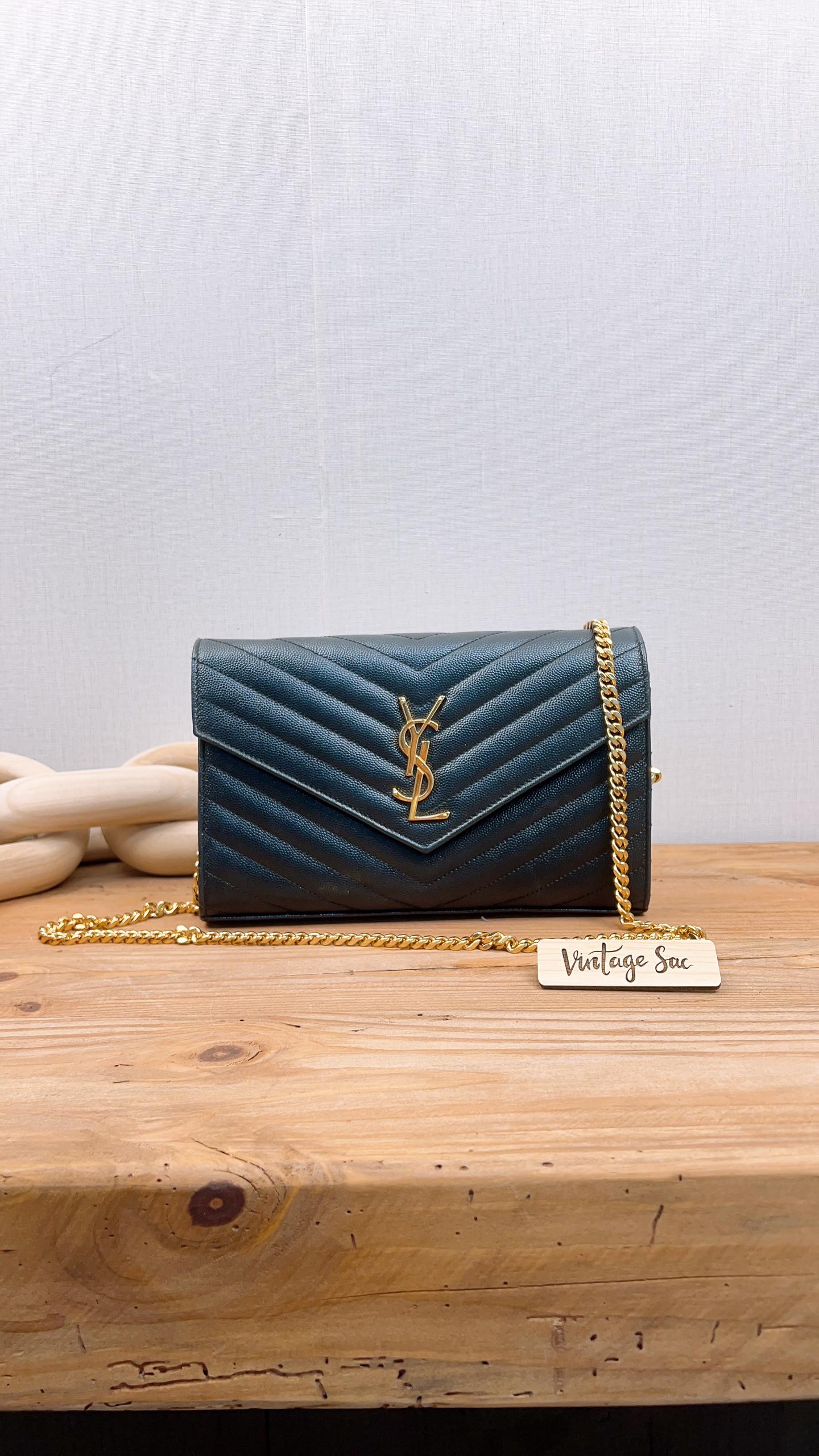 YSL Cassandre Black Envelope WOC (GHW)