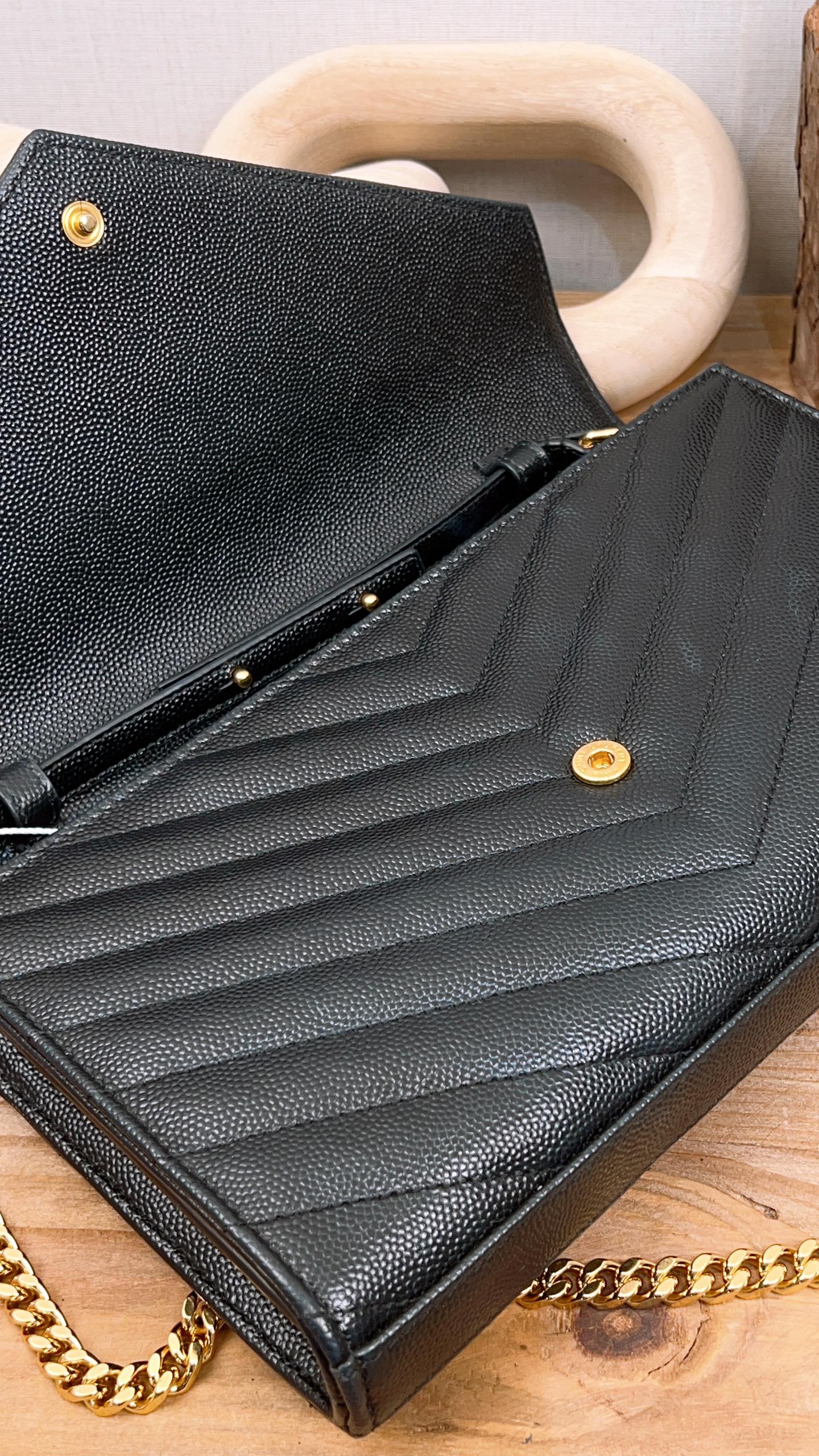 YSL Cassandre Black Envelope WOC (GHW)
