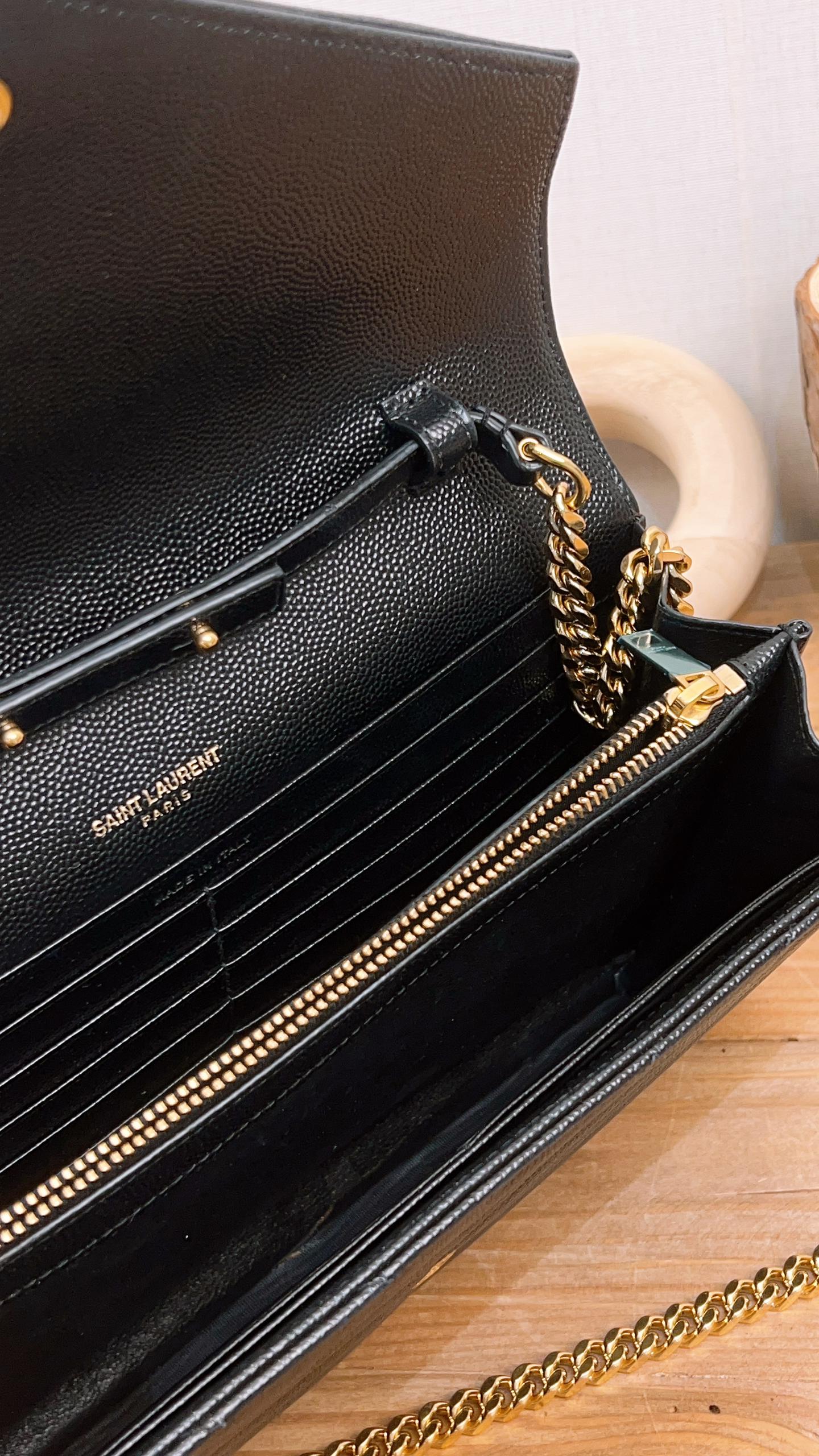 YSL Cassandre Black Envelope WOC (GHW)