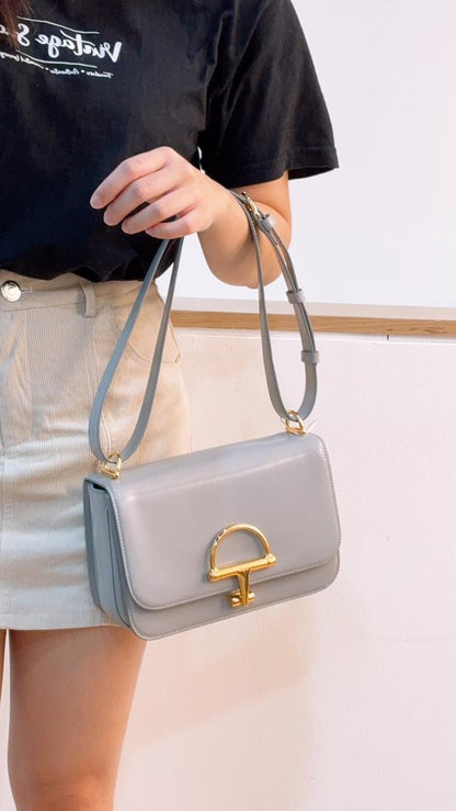 Gucci Grey Calfskin Siena Small Shoulder Bag
