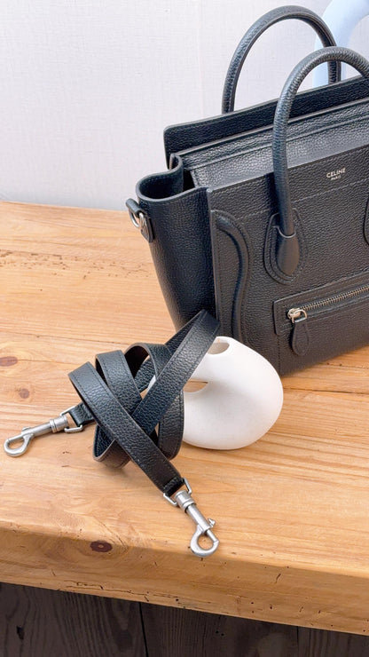 Celine Black Calfskin Nano Luggage (SHW)