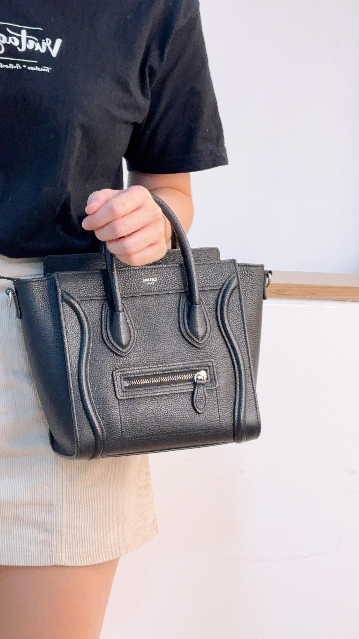 Celine Black Calfskin Nano Luggage (SHW)