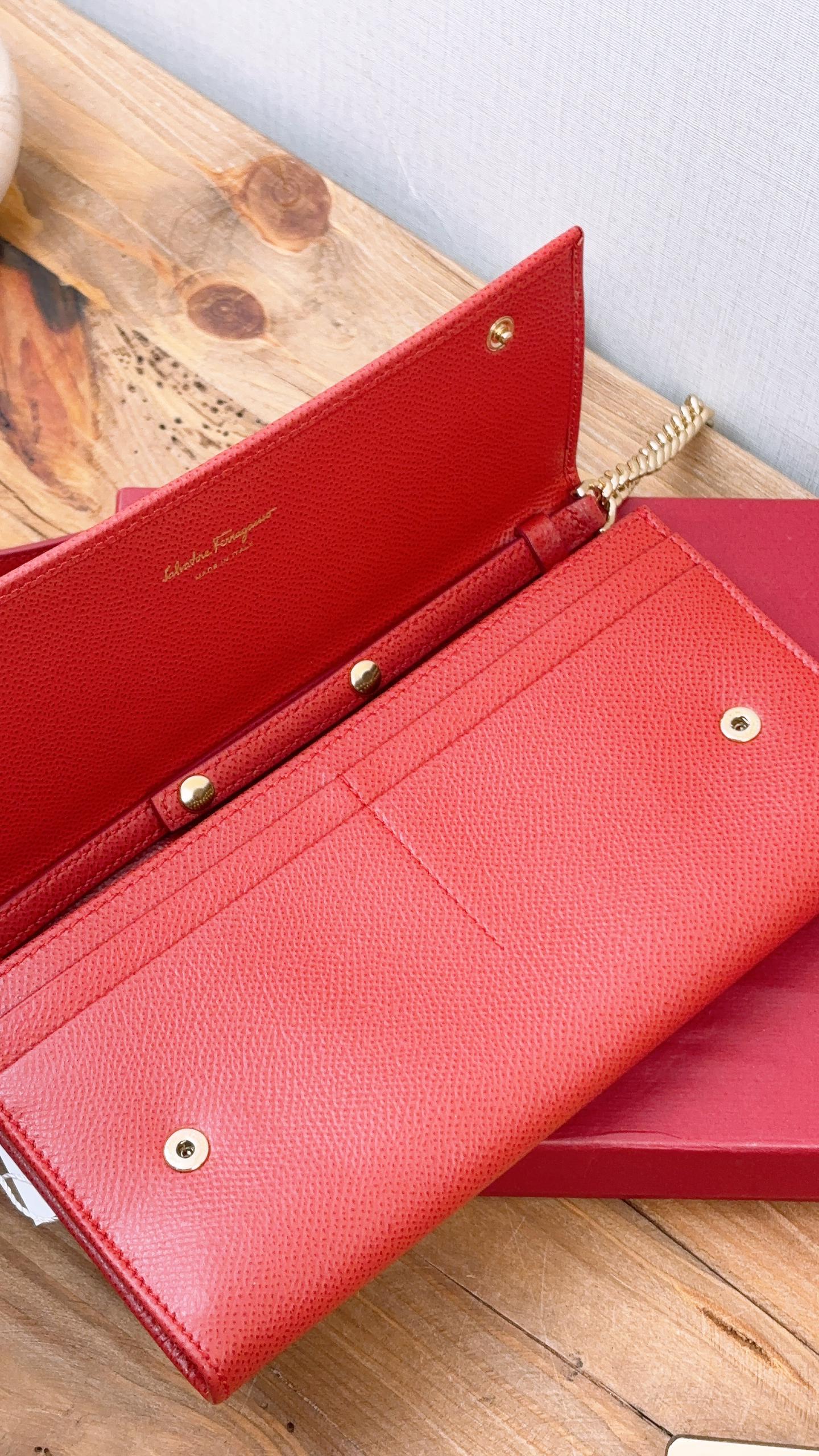 Chanel Red Calfskin Gancini WOC (GHW)