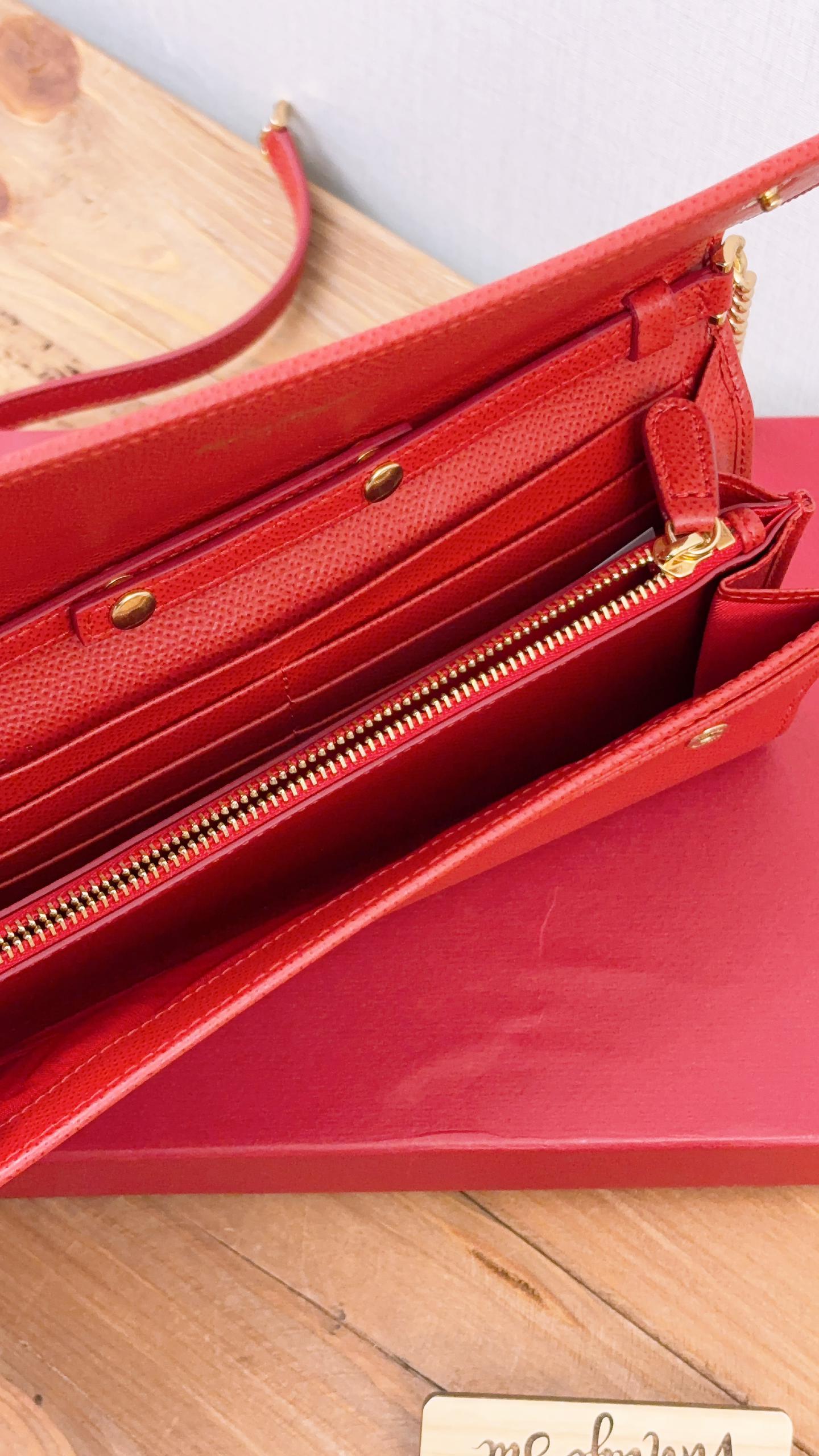 Chanel Red Calfskin Gancini WOC (GHW)