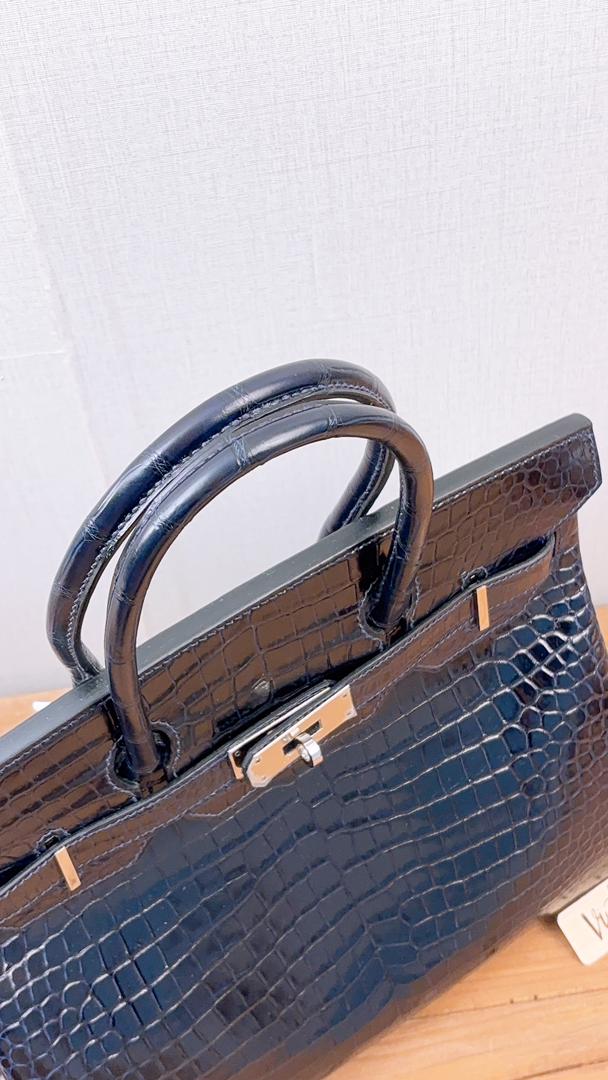 Hermes Blue Marine Alligator Birkin 30 (PHW)