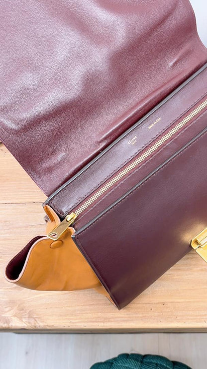 Celine Tricolour Calfskin Medium Trapeze Bag (GHW)