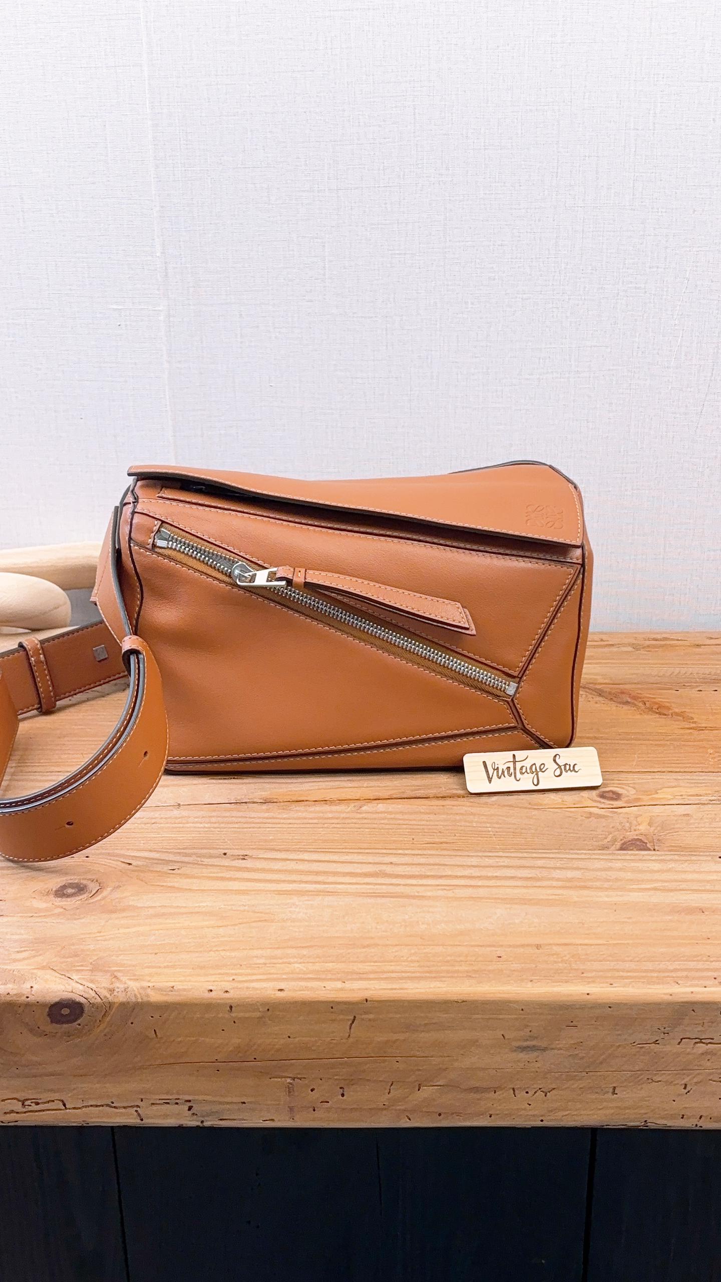 Loewe Tan Calfskin Puzzle Belt Bag