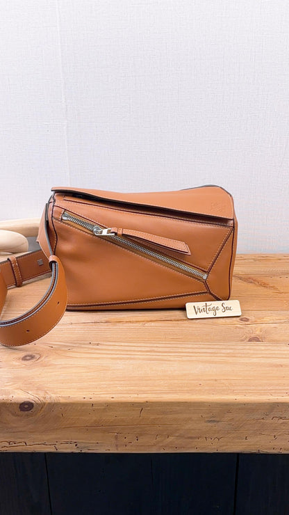 Loewe Tan Calfskin Puzzle Belt Bag