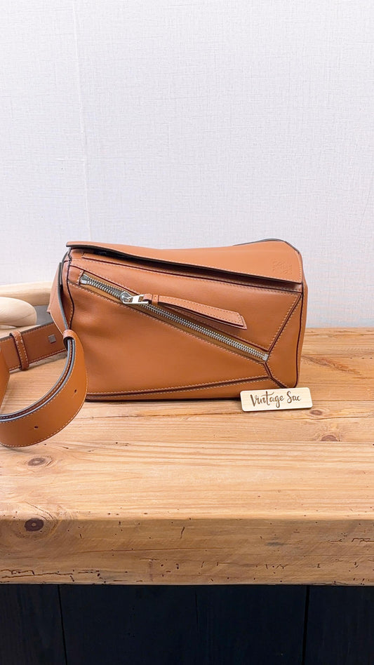 Loewe Tan Calfskin Puzzle Belt Bag