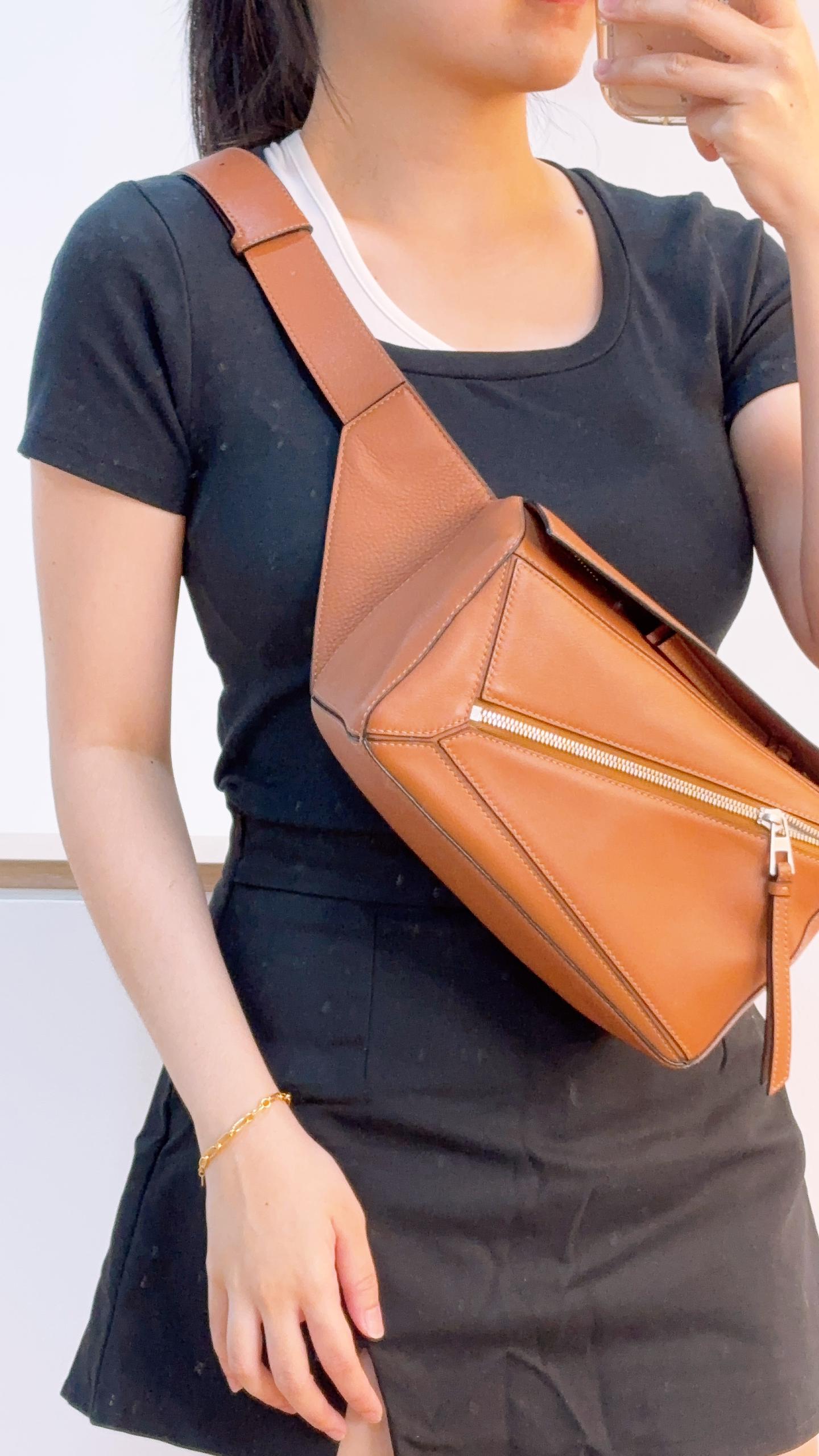 Loewe Tan Calfskin Puzzle Belt Bag